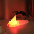 Lampka nocna LED z ogniem smoka – rzeźba 3D, ładowanie USB, idealna dla graczy