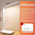 6000mAh ładowalna lampa stołowa LED USB 3 kolory bezstopniowo ściemniana lampa biurkowa dotykowa składana z ochroną oczu, nocna lampka do czytania