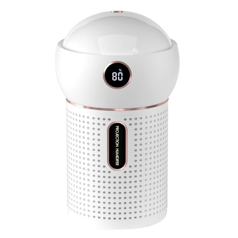 3-w-1 Przenośny Rechargeable Mini Nawilżacz Powietrza, z 360° Dynamiczną Projekcją i Lampką Nocną, do Domu, Biura i Imprez