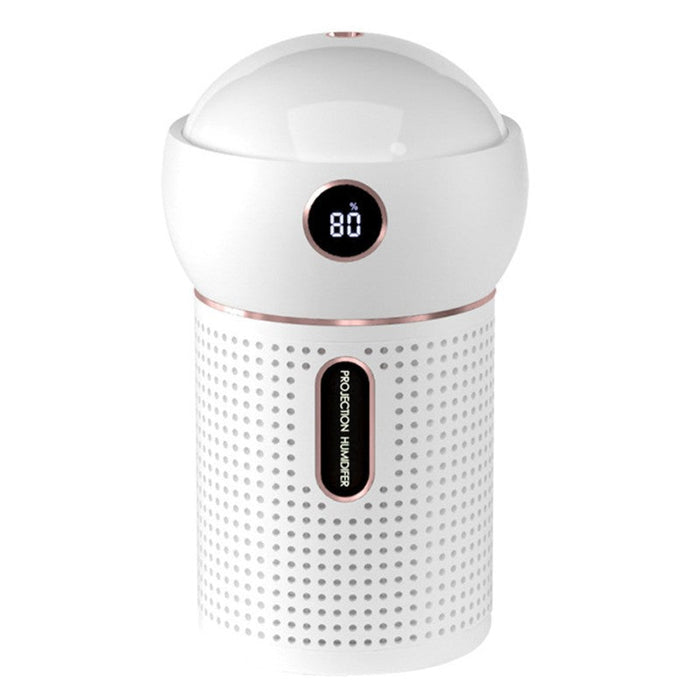 3-w-1 Przenośny Rechargeable Mini Nawilżacz Powietrza, z 360° Dynamiczną Projekcją i Lampką Nocną, do Domu, Biura i Imprez