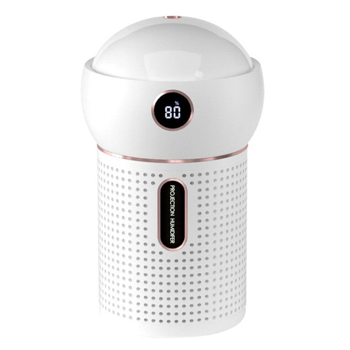 3-w-1 Przenośny Rechargeable Mini Nawilżacz Powietrza, z 360° Dynamiczną Projekcją i Lampką Nocną, do Domu, Biura i Imprez