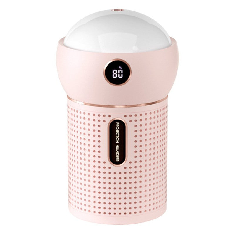 3-w-1 Przenośny Rechargeable Mini Nawilżacz Powietrza, z 360° Dynamiczną Projekcją i Lampką Nocną, do Domu, Biura i Imprez