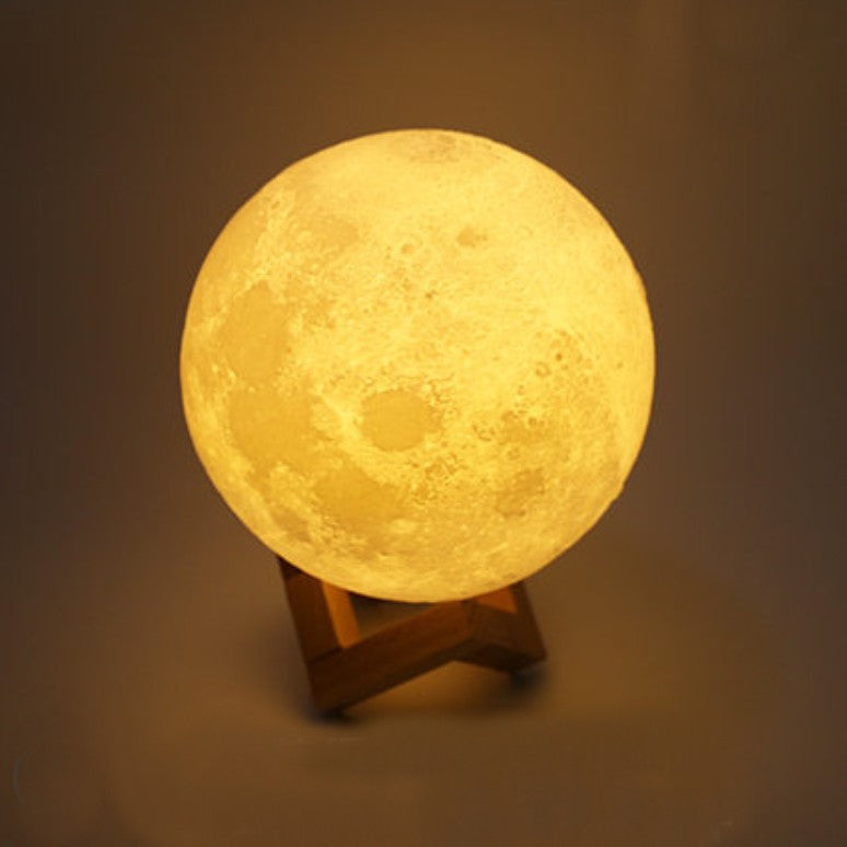 Ładowalna 3D Lampa Księżycowa na Noc, z Kontrolą Dotykową i Kablem USB, Najlepszy Prezent dla Przyjaciół, Dzieci i Innych