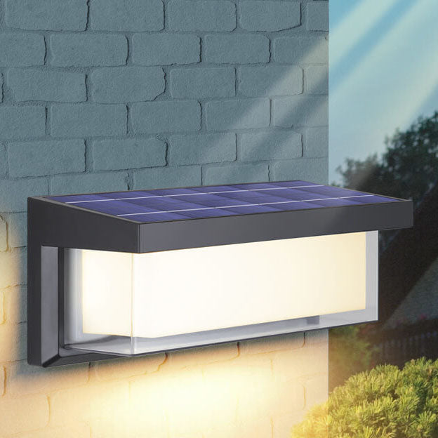 Nowoczesna Minimalistyczna Prostokątna Lampa LED Solarna PC na Zewnątrz do Oświetlenia Patio