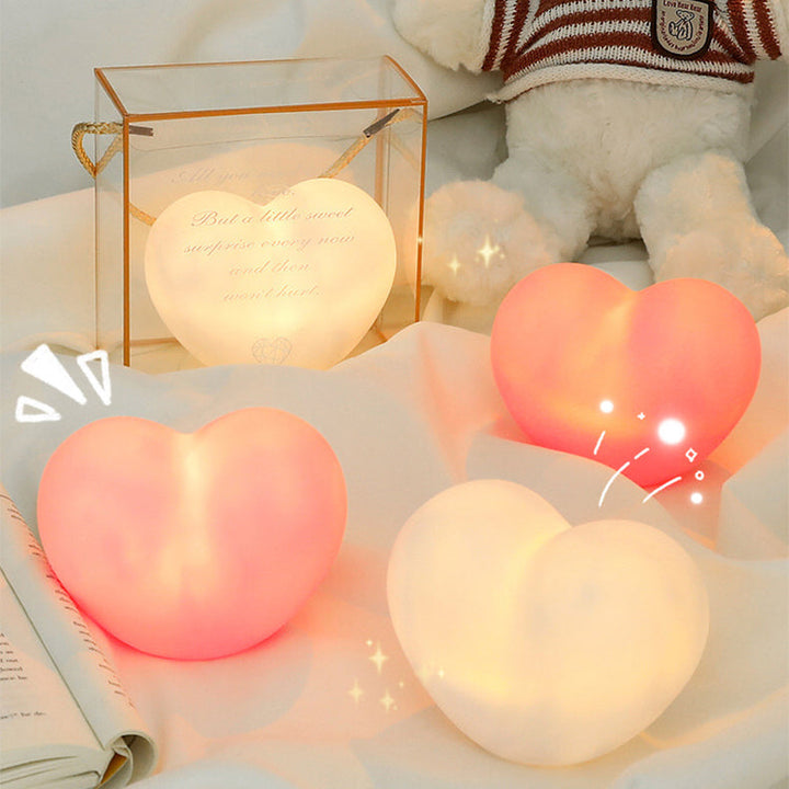 LuvSphere Silikonowa Lampka LED na Noc | W Kształcie Serca | Lampa Stołowa | Ciepłe Światło Nastrojowe | Dekoracyjna
