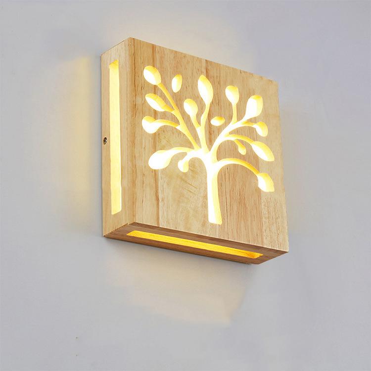Lampa ścienna - WoodGlow - Elegancka LED - Esencja życia wewnątrz i na zewnątrz