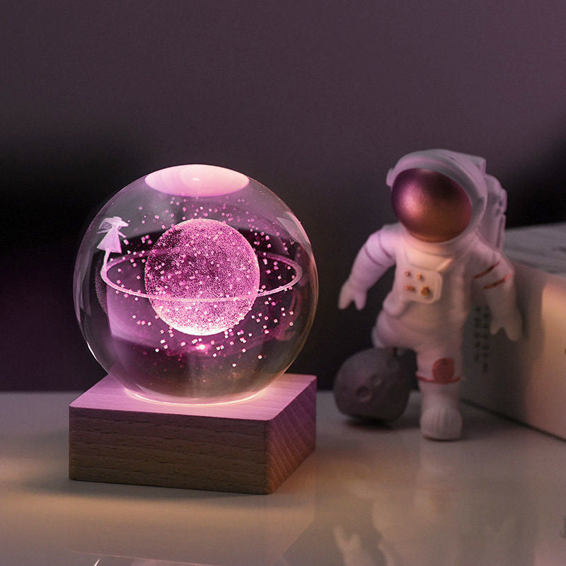 Lampa nocna Kryształowa kula 3D Galaktyka |
