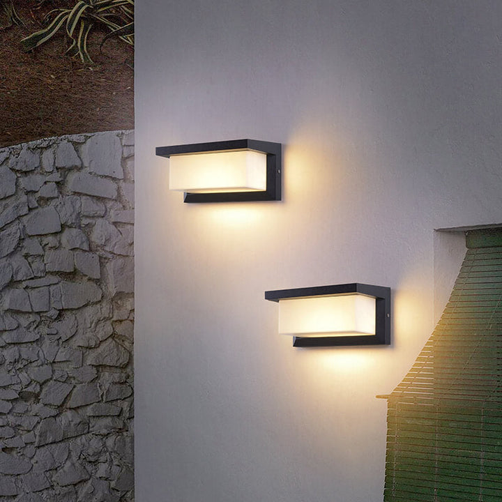 Nowoczesna Minimalistyczna Prostokątna Lampa LED Solarna PC na Zewnątrz do Oświetlenia Patio
