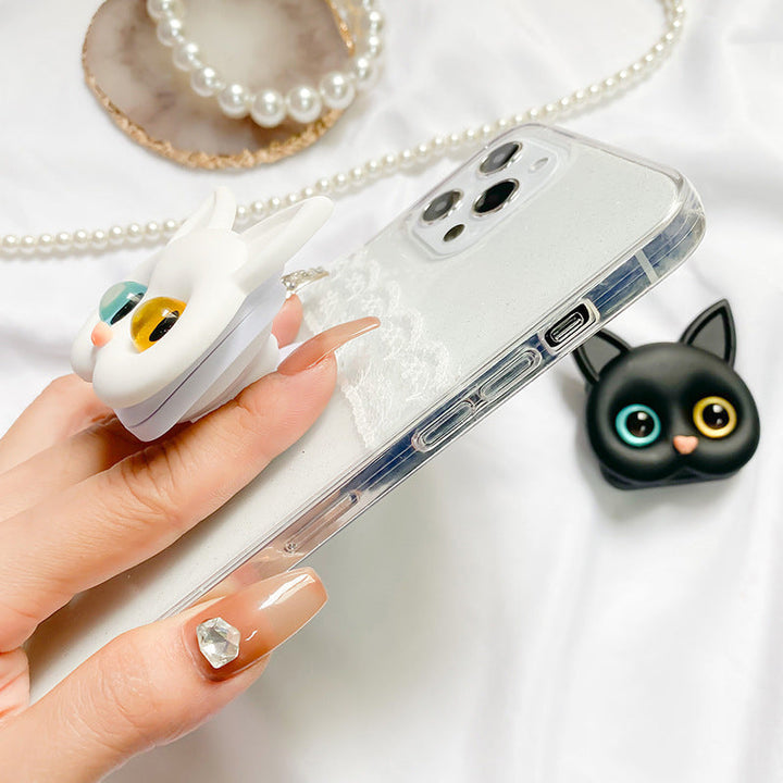 3D Uroczy Uchwyt na Telefon z Kotkiem i Mini Lustrem