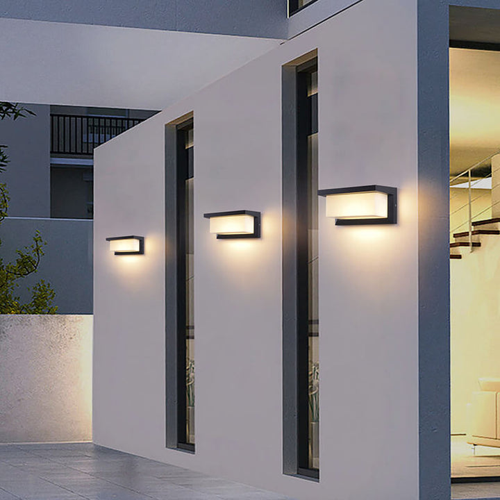 Nowoczesna Minimalistyczna Prostokątna Lampa LED Solarna PC na Zewnątrz do Oświetlenia Patio