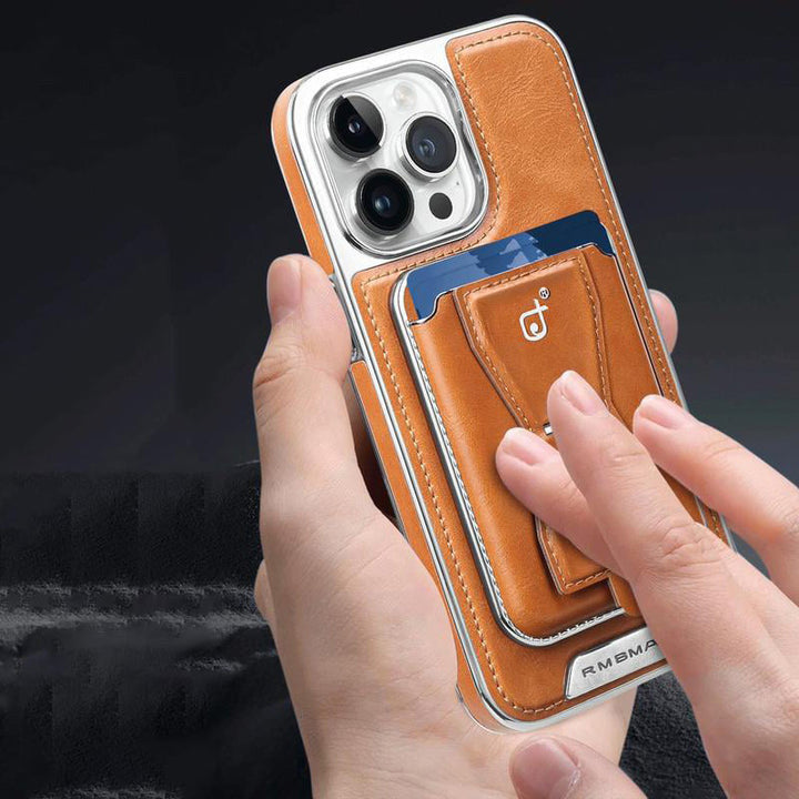 Luksusowy skórzany magnetyczny etui na telefon