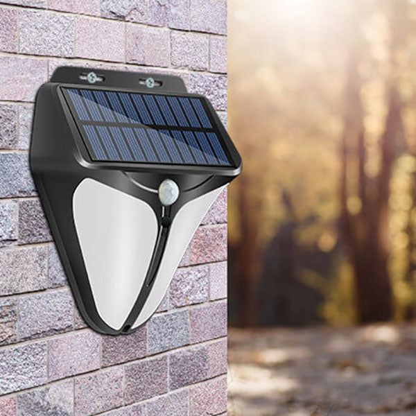 Inteligentna solarna trójkątna zewnętrzna wodoodporna lampa LED z czujnikiem ruchu na ścianę