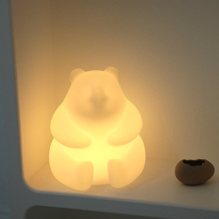Współczesna Kreatywna Lampa Stołowa PE LED w Kształcie Misia do Salonu