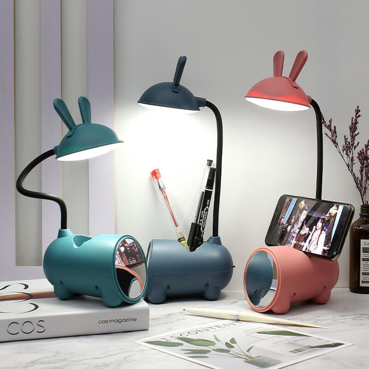 Kreatywna Lampa Biurkowa LED w Kształcie Królika z Dotykowym USB
