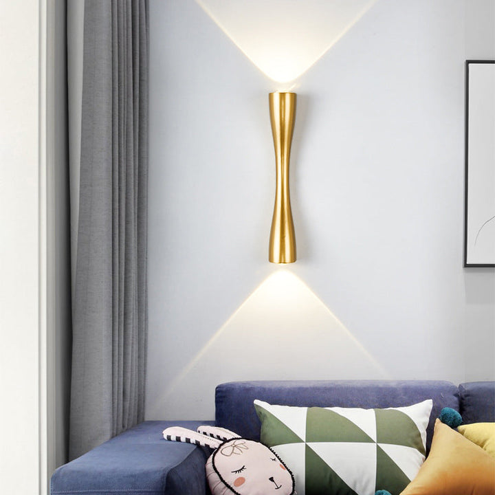 Nowoczesna Prosta Lampa Ścienna LED z Długimi Rogami 2-Świetlna do Użytku Wewnętrznego i Zewnętrznego