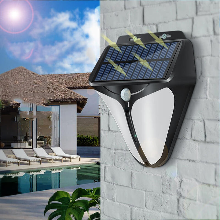 Inteligentna solarna trójkątna zewnętrzna wodoodporna lampa LED z czujnikiem ruchu na ścianę