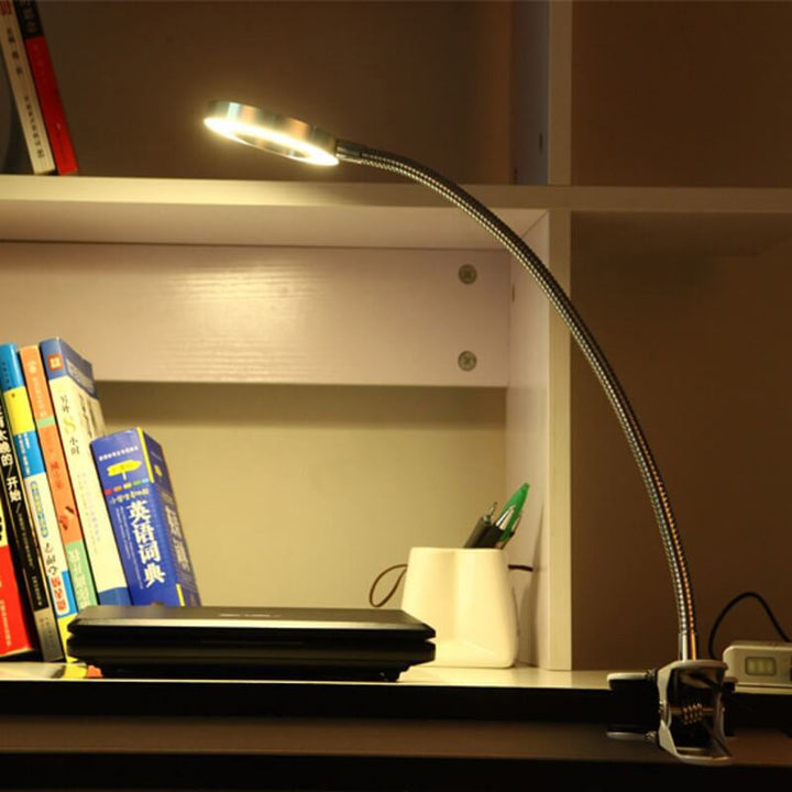Kreatywna prosta lampa biurkowa LED z klipsem na guziki USB