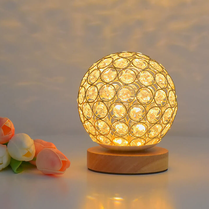 Nowoczesna minimalistyczna okrągła lampa biurkowa LED z możliwością ładowania przez USB