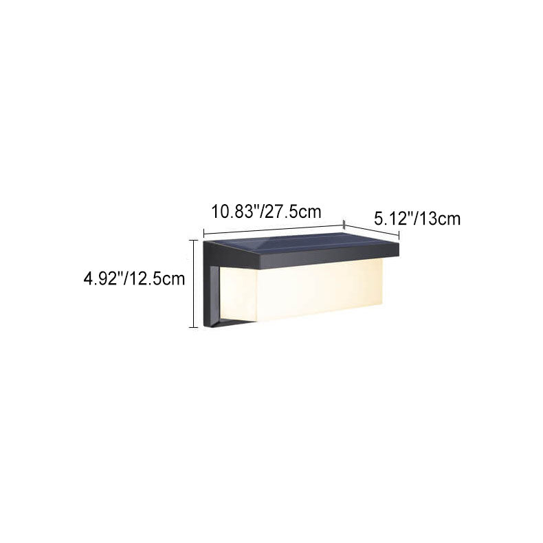 Nowoczesna Minimalistyczna Prostokątna Lampa LED Solarna PC na Zewnątrz do Oświetlenia Patio