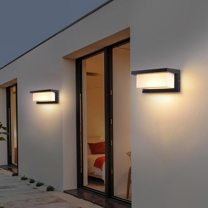 Nowoczesna Minimalistyczna Prostokątna Lampa LED Solarna PC na Zewnątrz do Oświetlenia Patio