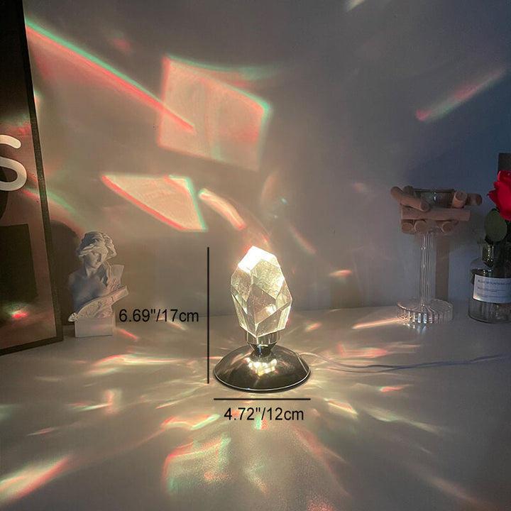 Lampa stołowa LED LuxorLite z diamentowym kryształem | Luksusowe światło nastrojowe | Zmiana kolorów 3 lub 16 | Bezprzewodowa lampka nocna