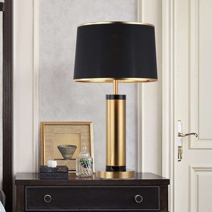 Nowoczesna Przejrzysta Lampa Stołowa z Żelaza z Cylindrycznym Kształtem na 1 Żarówkę do Salonu