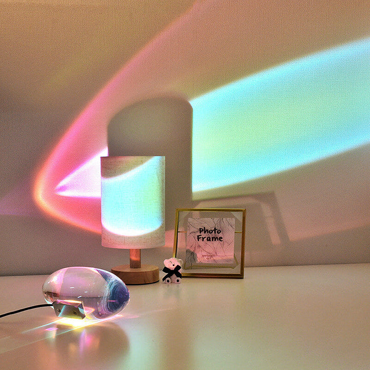Kreatywna Lampa Stołowa LED z Projekcją Kryształowych Oczu Anioła