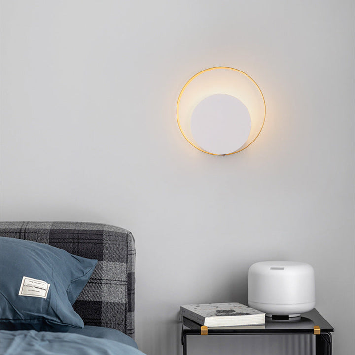 Nowoczesny Minimalistyczny Żelazny Pierścień Lampa Ścienna 1-Żarówkowa do Sypialni