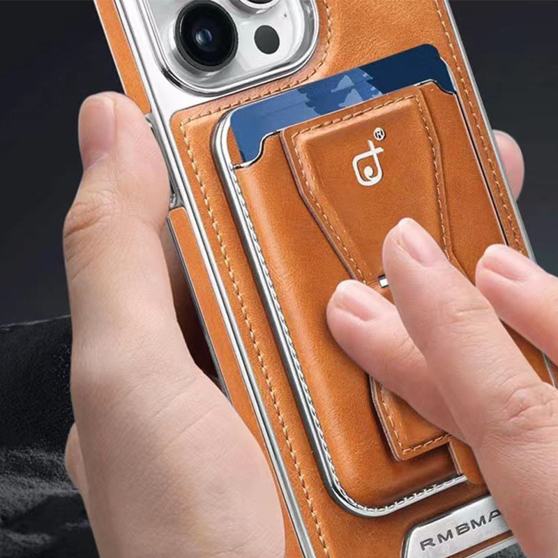 Luksusowy skórzany magnetyczny etui na telefon