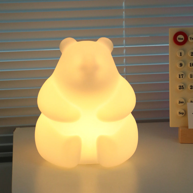 Współczesna Kreatywna Lampa Stołowa PE LED w Kształcie Misia do Salonu