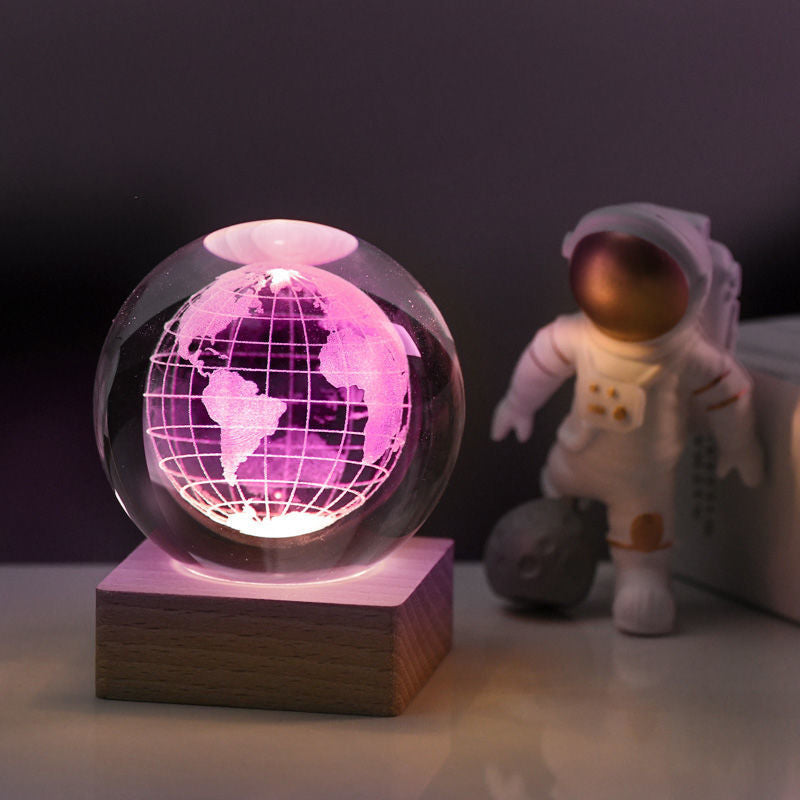 Lampa nocna Kryształowa kula 3D Galaktyka |