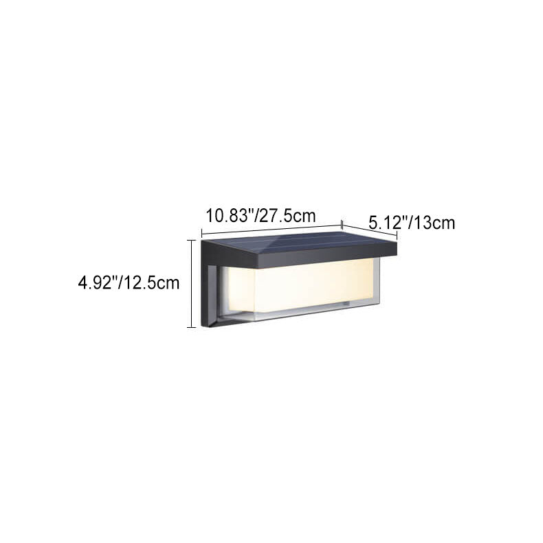Nowoczesna Minimalistyczna Prostokątna Lampa LED Solarna PC na Zewnątrz do Oświetlenia Patio