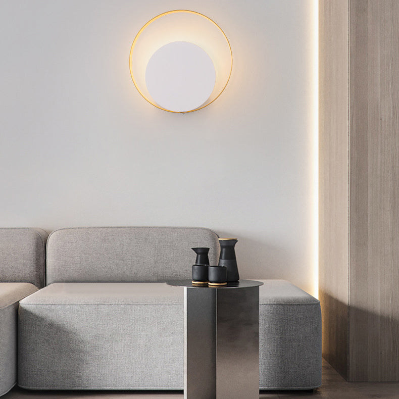Nowoczesny Minimalistyczny Żelazny Pierścień Lampa Ścienna 1-Żarówkowa do Sypialni