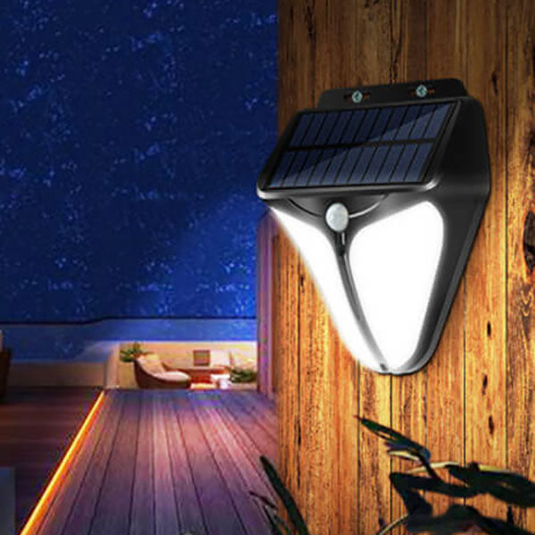 Inteligentna solarna trójkątna zewnętrzna wodoodporna lampa LED z czujnikiem ruchu na ścianę