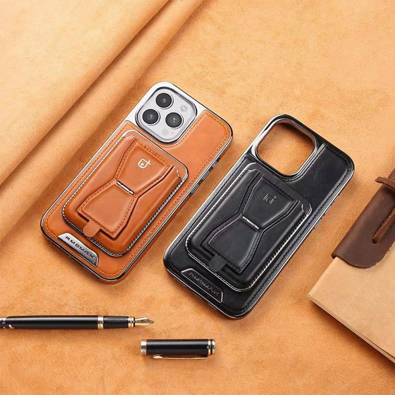 Luksusowy skórzany magnetyczny etui na telefon