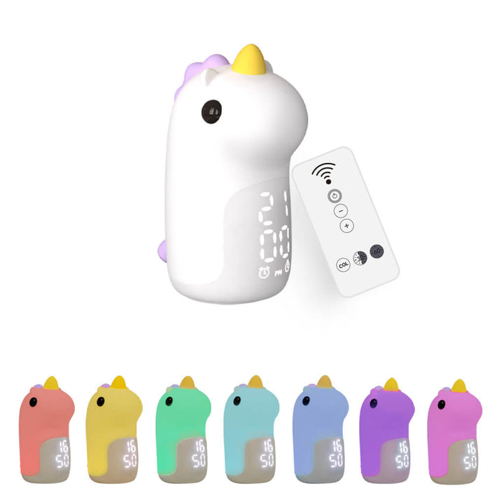 Unilora DreamLight Zegar Budzik | Design jednorożca | Timer i LED Nocna Lampa | Dekoracja do Pokoju Dziecięcego
