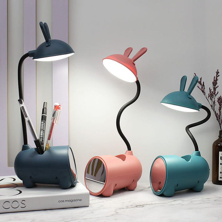Kreatywna Lampa Biurkowa LED w Kształcie Królika z Dotykowym USB