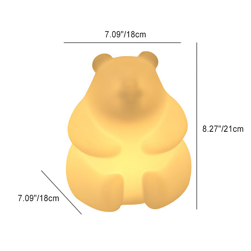 Współczesna Kreatywna Lampa Stołowa PE LED w Kształcie Misia do Salonu