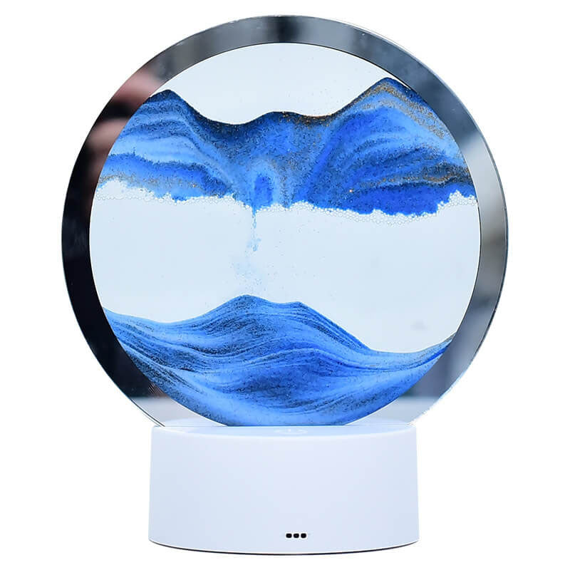 Kreatywna Okrągła Klepsydra z Piaskiem 3D LED Lampka Nocna