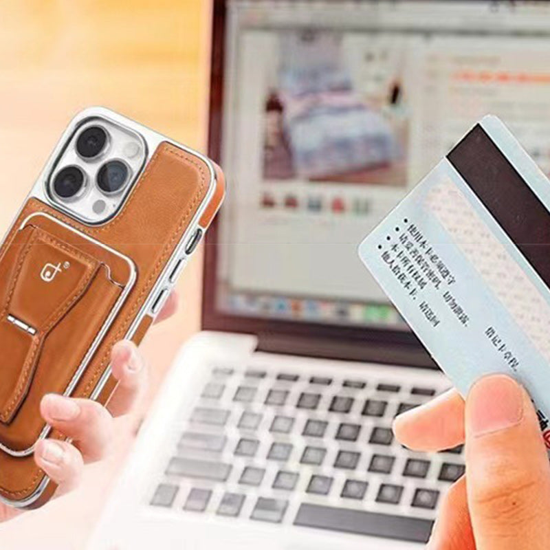 Luksusowy skórzany magnetyczny etui na telefon