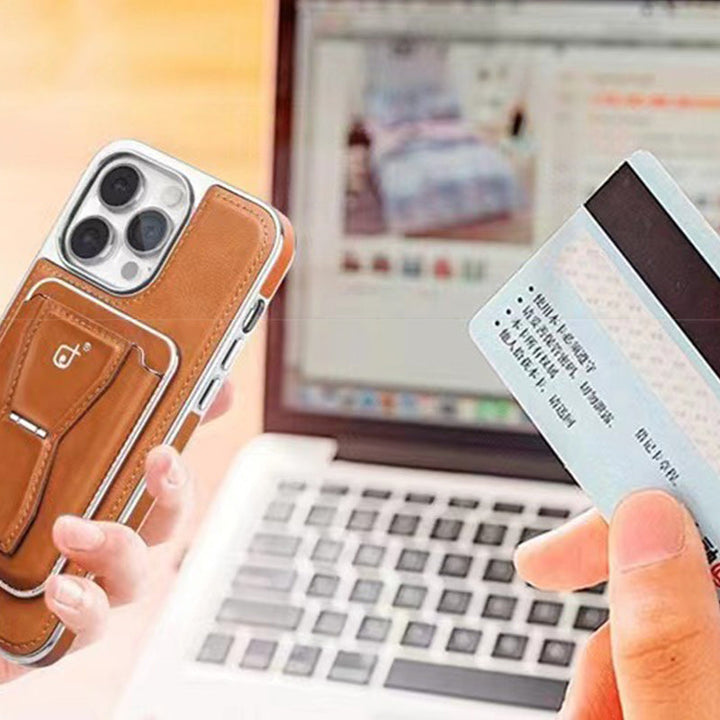 Luksusowy skórzany magnetyczny etui na telefon