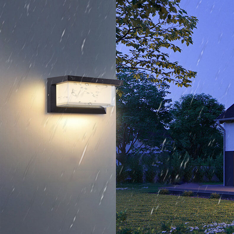 Nowoczesna Minimalistyczna Prostokątna Lampa LED Solarna PC na Zewnątrz do Oświetlenia Patio