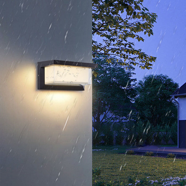 Nowoczesna Minimalistyczna Prostokątna Lampa LED Solarna PC na Zewnątrz do Oświetlenia Patio