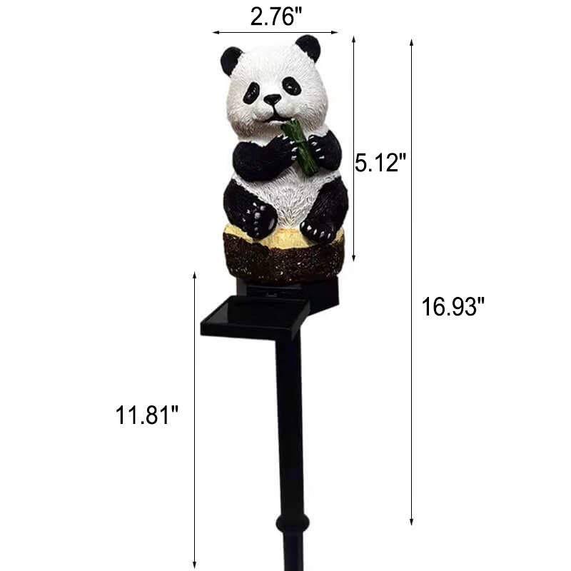 Słoneczna lampa panda do ogrodu, wodoodporna dekoracja na patio