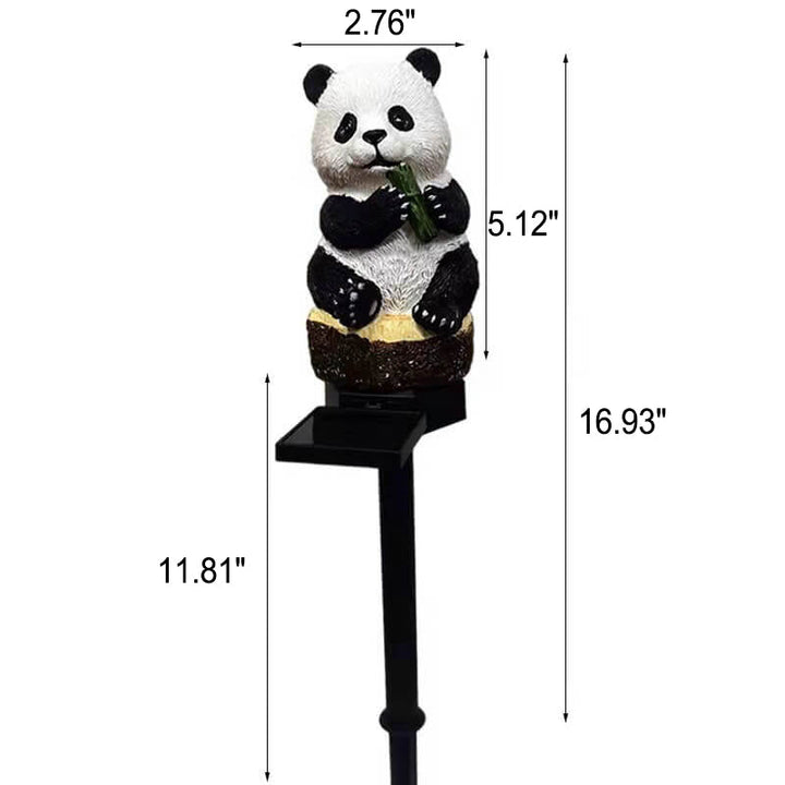 Słoneczna lampa panda do ogrodu, wodoodporna dekoracja na patio