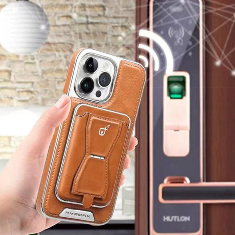 Luksusowy skórzany magnetyczny etui na telefon
