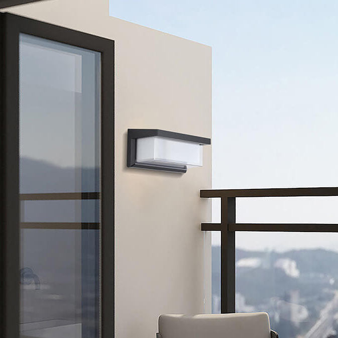 Nowoczesna Minimalistyczna Prostokątna Lampa LED Solarna PC na Zewnątrz do Oświetlenia Patio