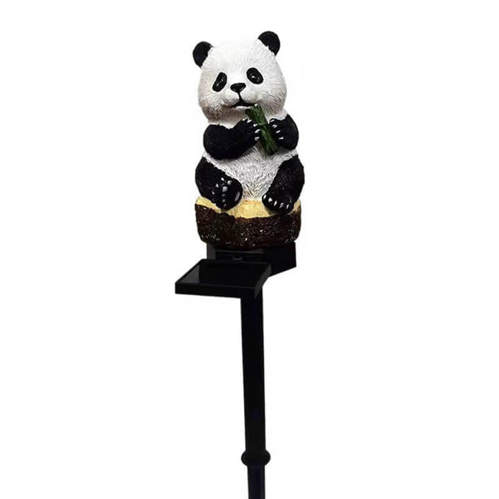 Słoneczna lampa panda do ogrodu, wodoodporna dekoracja na patio