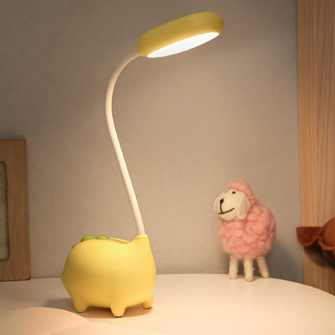 Ładowana lampa biurkowa LED z dinozaurem w kreskówkowym stylu, dbająca o wzrok
