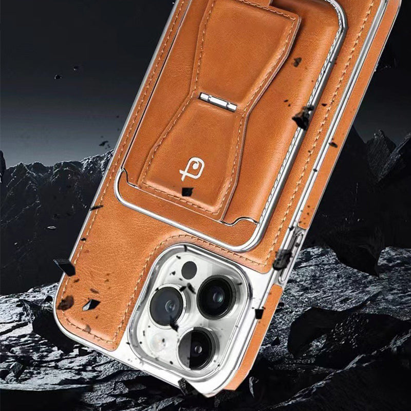 Luksusowy skórzany magnetyczny etui na telefon
